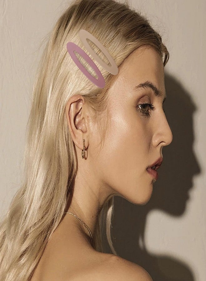 Motroce 4PCS Large Snap Hair Clips for Women, Barrettes for Girls, Matte Snap Clips, Hair Pins - Medium Size (3.5Inch, Pink) - Image 3